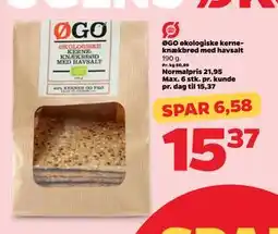 Netto ØGO økologiske kerneknækbrød med havsalt, DKK 15.37 tilbud