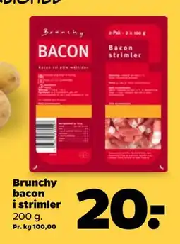 Netto Brunchy bacon i strimler, DKK 20 tilbud