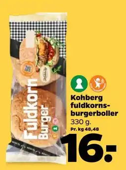 Netto Kohberg fuldkornsburgerboller, DKK 16 tilbud
