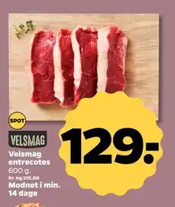 Netto Velsmag entrecotes, DKK 129 tilbud