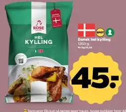 Netto Dansk hel kylling, DKK 45 tilbud