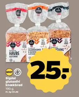 Netto Sigdal glutenfri knækbrød, DKK 25 tilbud