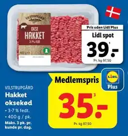 Lidl Hakket oksekød, App-pris tilbud