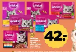 Netto Whiskas menuboks 12-pak eller tørkost, DKK 42 tilbud