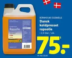 Lidl Dansk koldpresset rapsolie, DKK 75 tilbud
