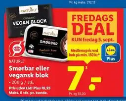 Lidl Smørbar eller vegansk blok, DKK 18.95, App-pris tilbud