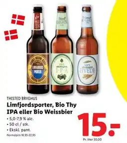Lidl Limfjordsporter, Bio Thy IPA eller Bio Weissbier, DKK 15 tilbud