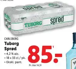 Lidl Tuborg Sprød, DKK 85 tilbud
