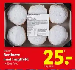 Lidl Berlinere med frugtfyld, DKK 25 tilbud
