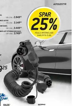 Thansen SPAR 25% PÅ ALLE INFERNO LADEKABLER TIL EL-BIL tilbud