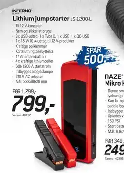 Thansen Lithium jumpstarter, DKK 799 tilbud