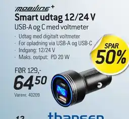 Thansen Smart udtag 12/24 V, DKK 64.5 tilbud