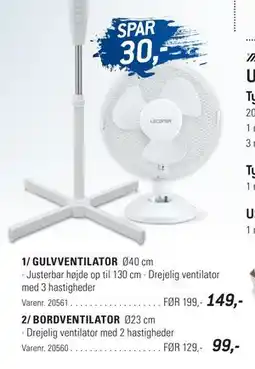 Thansen BORDVENTILATOR, DKK 99 tilbud