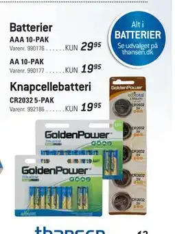 Thansen Batterier tilbud