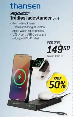 Thansen Trådløs ladestander, DKK 149.5 tilbud