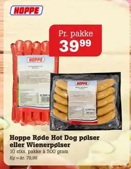 Poetzsch Padborg Hoppe Røde Hot Dog pølser eller Wienerpølser, DKK 39.99 tilbud
