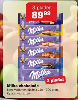 Poetzsch Padborg Milka chokolade, DKK 89.99 tilbud