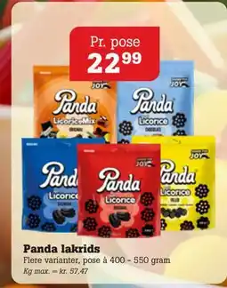 Poetzsch Padborg Panda lakrids, DKK 22.99 tilbud