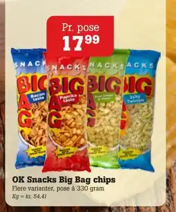 Poetzsch Padborg OK Snacks Big Bag chips, DKK 17.99 tilbud