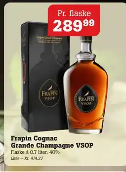 Poetzsch Padborg Frapin Cognac Grande Champagne VSOP, DKK 289.99 tilbud