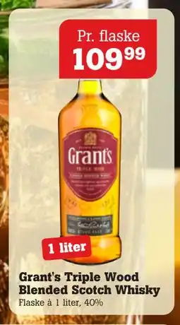 Poetzsch Padborg Grant's Triple Wood Blended Scotch Whisky, DKK 109.99 tilbud