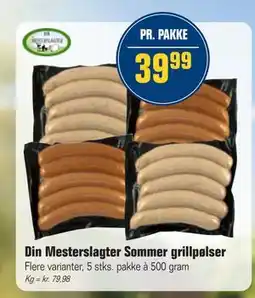 Otto Duborg Din Mesterslagter Sommer grillpølser, DKK 39.99 tilbud