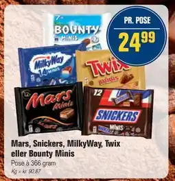 Otto Duborg Mars, Snickers, MilkyWay, Twix eller Bounty Minis, DKK 24.99 tilbud