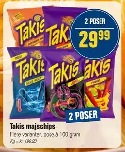 Otto Duborg Takis majschips, DKK 29.99 tilbud