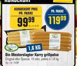 Otto Duborg Din Mesterslagter Karry grillpølse, DKK 119.99, Medlemspris tilbud