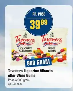 Otto Duborg Taveners Liquorice Allsorts eller Wine Gums, DKK 39.99 tilbud