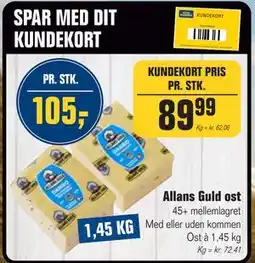 Otto Duborg Allans Guld ost, DKK 105, Medlemspris tilbud