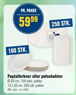 Otto Duborg Paptallerkner eller pølsebakker, DKK 59.99 tilbud