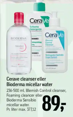 Føtex Cerave cleanser eller bioderma micellar water tilbud