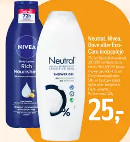 Føtex Neutral, nivea, dove eller eco- care kropspleje tilbud