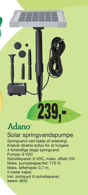 Harald Nyborg Solar springvandspumpe tilbud