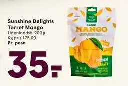 SPAR Sunshine Delights Tørret Mango, DKK 35 tilbud