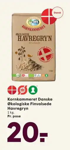 SPAR Kornkammeret Danske Økologiske Finvalsede Havregryn, DKK 20 tilbud