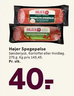 SPAR Højer Spegepølse, DKK 40 tilbud