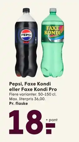 SPAR Pepsi, Faxe Kondi eller Faxe Kondi Pro, DKK 18 tilbud