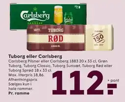 SPAR Tuborg eller Carlsberg, DKK 112 tilbud