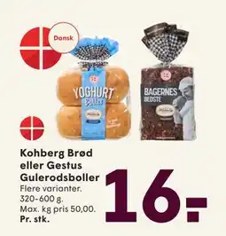 SPAR Kohberg Brød eller Gestus Gulerodsboller, DKK 16 tilbud