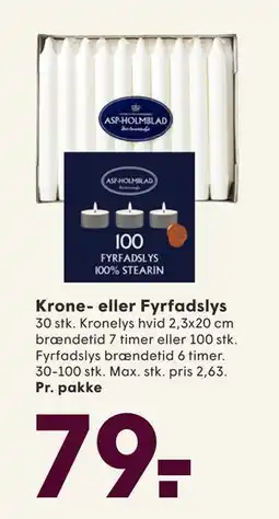 SPAR Krone- eller Fyrfadslys, DKK 79 tilbud