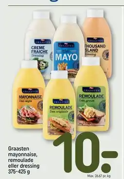 REMA 1000 Graasten mayonnaise, remoulade eller dressing 375-425 g, DKK 10 tilbud