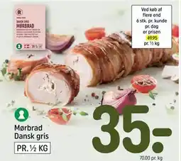 REMA 1000 Mørbrad Dansk gris, DKK 35 tilbud