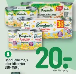 REMA 1000 Bonduelle majs eller kikærter 280-450 g, DKK 20 tilbud