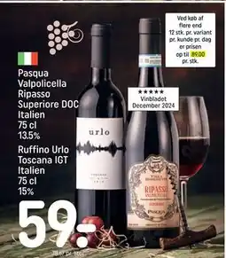 REMA 1000 Ruffino Urlo Toscana IGT Italien 75 cl 15%, DKK 59 tilbud