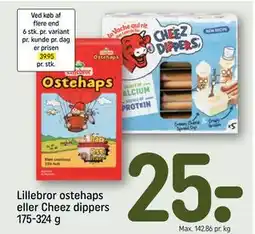 REMA 1000 Lillebror ostehaps eller Cheez dippers 175-324 g, DKK 25 tilbud