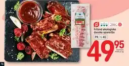 REMA 1000 Friland økologiske danske spareribs, DKK 49.95 tilbud