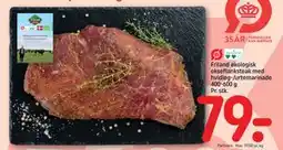 REMA 1000 Friland økologisk okseflanksteak med hvidløg-/urtemarinade 400-600 g Pr. stk, DKK 79 tilbud