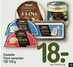 REMA 1000 Castello Flere varianter 125-170 g, DKK 18 tilbud
